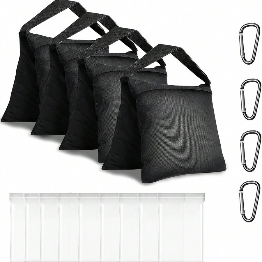 4 Piezas de Bolsas Resistentes para Fotografía - Ideal para Soporte de Telón de Fondo, Trípode, Tienda de Campaña Plegable - Para Estudio, Cine y Deportes al Aire Libre - Negro - Ver 1