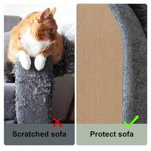 Cat Scratching Carpet Mat, Se--Adhesive Trimmable Cat Climbing Post Covered Pad Replacement For DIY Cat Tree Shel F Steps Couch Corner Wall Cat Scratcher Furniture Protector (Khaki, 78.7x15.8Inch),78.7x15.8Inch,Khaki - 卡其色 - 查看 4
