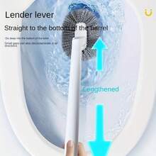 Ergonomic Long Handle Toilet Brush With C-Head, Plastic Cleaning Brush - Portable, Reusable - Bathroom And Toilet Groove Deep Angle Cleaning - 長柄馬桶刷 - 查看 3