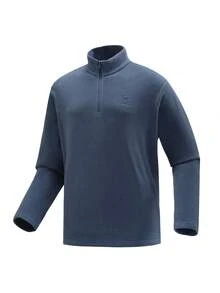 CAMEL CROWN Chaqueta de forro polar para senderismo de invierno para hombres - Azul grisáceo - Ver 6