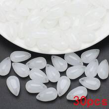 30pcs/120pcs 8*13mm Crystal Glass Smooth Flat Teardrop Pendant Beads, 20pcs/Pack 13*22mm Net Teardrop Colorful Small Pendant, DIY Jewelry Accessories For Earrings, Necklaces, Car Decor, Floral Weaving