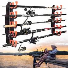 Wall Fishing Rod Holder Wall Fishing Rod Storage Rack Quick-Release Stick Latest - Black - View 3