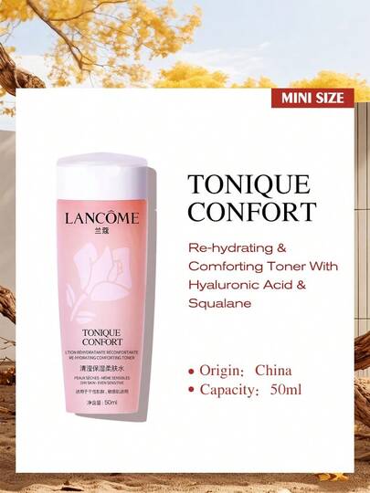 Lancôme TONIQUE CONFORTRE Nemlendirici Rahatlatıcı Tonik | 50 ml Mini Seyahat Deneme Boyu, Kuru ve Hassas Ciltler İçin Derin Nemlendirme, Nazik Yatıştırıcı Formül