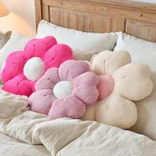 Flower Shaped Pillow, Cute Decorative Throw Pillows With Soft Rabbit Fur For Couch Bed Chair Floor, Christmas Pillow Seating Cushions With Room Décor For Bedroom Living Room(19.6 Inches, Beige),19.6Inches,Beige - 米色 - 查看 7