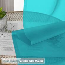 Turquoise Sheer Curtains For Window 72 Inches Long 2 Panels Set, Soft Airy Modern Light Filtering Sheer Curtains For Living Room Bedroom, Dual Rod Pocket Solid Window Drapes, 2x42Wx72L Inches,42inchWx72inchL(Packof2),Turquoise - Turquoise - 查看 3