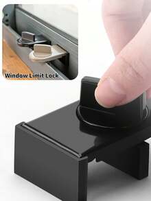 1pc Aluminum Alloy Sliding Door & Window Lock - Anti-Pinch, Anti-Theft, Anti-Fall Function With Safety Lock - Multicolor - View 5