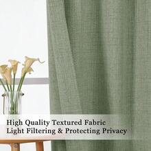 OWENIE Sage Green Cafe Curtains 36 Inch Length 2 Panels Set, Light Filtering Textured Short Kitchen Curtains Over Sink, Small Window Curtain Tier For Cabinet Bathroom RV Camper Basement, 30\W By 36\L,30inchWx36inchL(Packof2),SageGreen - 鼠尾草綠 - 查看 3