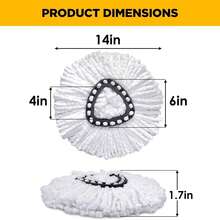Mop Head Replacement For Ocedar Mop Heads Replacements, Spin Mop Refills With Premium Microfiber - Easy To Clean And Machine Washable, 6 Pack Replace Head - White - View 3