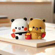 可爱的熊猫“一二”和“布布”动漫手办，创意收藏摆件，可装饰汽车内饰或桌面——精致小巧的摆件，适合作为生日或情人节礼物送给女朋友，极具收藏价值。 - 彩色 - 查看 7