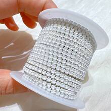 1卷6.5# 2mm 400cm超級閃亮鑽石鏈，適用於指甲彩繪、鞋履、服裝裝飾、DIY珠寶製作、鑽石和珍珠裝飾鏈 - 彩色 - 查看 17