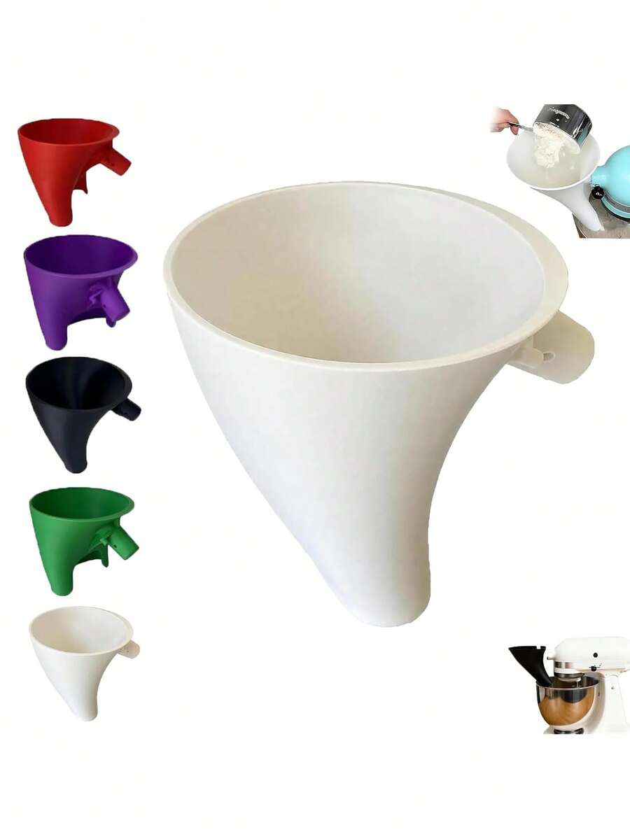 防溅面粉漏斗，专为 KitchenAid Artisan KSM150 立式搅拌机设计，防漏烘焙配件 - 彩色 - 查看 1