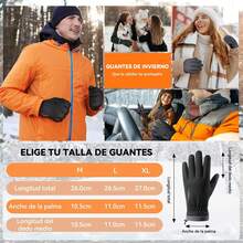 Guantes para ,Guantes De Invierno para Pantalla Táctil,Impermeables,Resistentes A La Nieve Y Al Viento,para Correr,Andar En Bicicleta Y Hacer Senderismo. - Gris - Ver 1