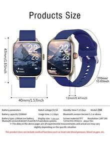 1pc Unisex Full Touch Screen Everyday Wear Watch, Silicone Strap & Zinc Alloy Case, Displays Time, Date, Alarm, Music, 1.44 Inch, Holiday Gift