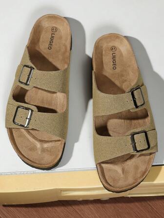 Sandalias cómodas con suela de corcho para hombre, pantuflas slip-on, chanclas para caminar en la playa en verano, zapatos unisex para parejas