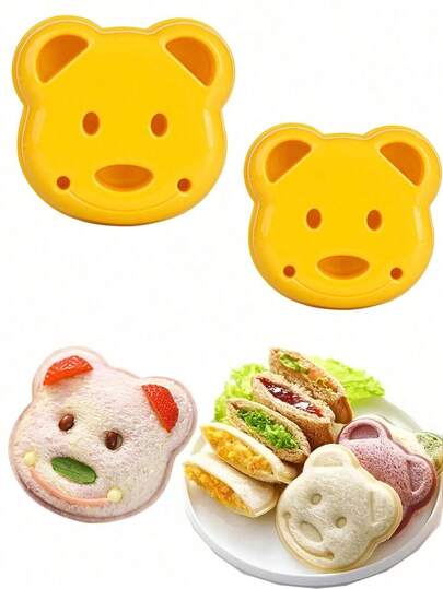 1pc Lovely Bear Shaped Sandwich Bread Mold, Baking Diy 3d Breakfast Making Tool For Family