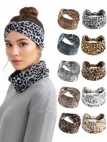 New Leopard Print Headband, Suitable For Men And Women, Suitable For Outdoor Activities And Home Wear, Comfortable And Soft Material, Suitable For All Seasons, Available In Multiple Colors. Headband, Winter Hair Accessory, Fashionable Headscarf