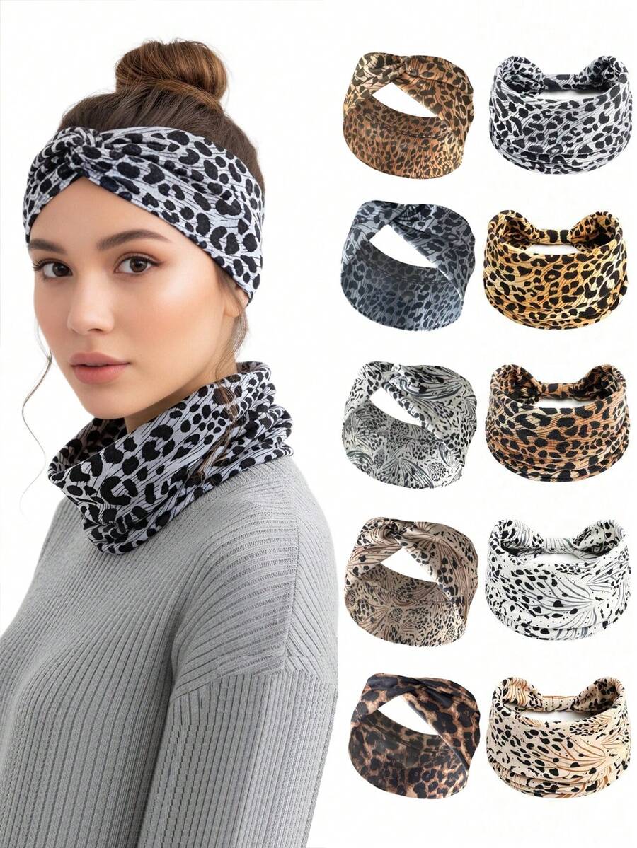 New Leopard Print Headband, Suitable For Men And Women, Suitable For Outdoor Activities And Home Wear, Comfortable And Soft Material, Suitable For All Seasons, Available In Multiple Colors. Headband, Winter Hair Accessory, Fashionable Headscarf