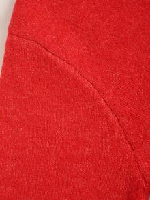 Cardigan da donna con scollo a V, patta obliqua e bottoni, elegante capo esterno per uso quotidiano - Rosso - Visualizzare 8