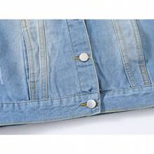 - Chalecos de mezclilla rasgados para mujer, estilo casual, sin mangas, con bolsillos con solapa, Azul, - inicial - Ver 5