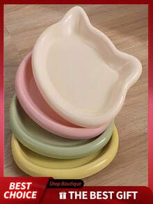 2 piezas Tazón de plástico multicolor para gatos, en forma de gato de dibujos animados, plato para mascotas amigable con los bigotes - Adecuado para comida seca/húmeda y agua - Fácil de limpiar, comida seca, aperitivos y comida enlatada húmeda, plato para almacenar residuos de huesos, plato para almacenar cáscaras de nueces. Rellenos de calcetines navideños, regalos, regalos divertidos, Ramadán, regalos personalizados - 300ml - Ver 3