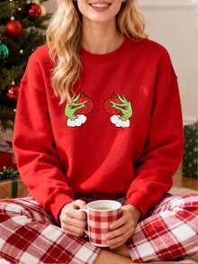 Women Plus Size Sports Sweatshirts - 紅色 - 查看 1