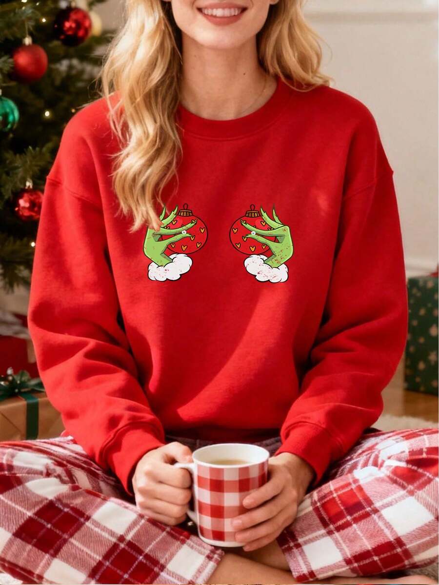 Women Plus Size Sports Sweatshirts - 紅色 - 查看 1
