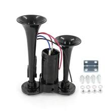 超响气喇叭，通用型电动双喇叭气喇叭，空气压缩机，气泵，适用于任何12/24V车辆，汽车DIY套件，卡车，摩托车，船只 - 均碼 - 查看 9