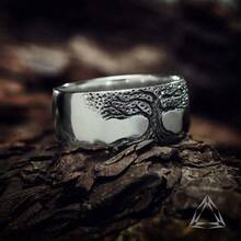 1 Tree Of Life Ring In Gold And Silver With Multiple Sizes To Choose From, Suitable For Daily Travel Clothing, A Great Choice For Gifting To Friends And Family - Silvery - View 4