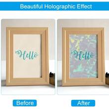 12pcs A4 Size Holographic Transparent Vinyl Stickers, Self-Adhesive Holographic Overlay Film With Shattered Glass Design, Easy To Use, Suitable For Photography, Scrapbooking, Posters And Other DIY Projects, Applicable To Metal, Plastic, Glass, Tin, Cardboard, Paper And More - Transparent - View 9