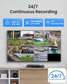 ZOSI 16CH 4K PoE NVR Security Camera System With 4TB HDD, 12pcs 8MP Wired PoE Security Cameras, Smart Person Vehicle Detection, One-Way Audio, People Counting, Remote Access, 100ft Night Vision - US A Type Plug(110-127V) - View 6