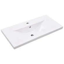 Bathroom Washbasin Frame With Built-In Basin White Iron - White - View 5