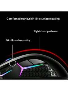 Lenovo HEADSHOT Wired Gaming Mouse With 16.8 Million RGB Colors, Four Adjustable DPI Levels, Skin-Like Coating, And PTFE Feet. Suitable For Gaming And Office Use. - Black - View 5