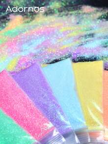 6袋闪亮糖色亮片环氧树脂填充物，珠光彩色，惊艳树脂流动沙装饰填充物，情人节礼物DIY模具工艺品制作 - 彩色 - 查看 6