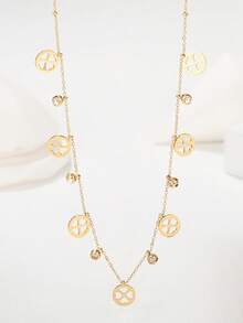 1pc Elegant Luxury Faux Flower Gift Box Clover Hollow Necklace, Suitable For Dating, Daily Wear, Mother's Day Gift For Mom, Valentine's Day Holiday Gift - Multicolor - View 5