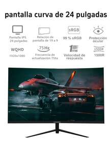 Monitor Para Computadora 4k Hd Curvo Tamaño 24 Pulgadas - Blanco - Ver 4