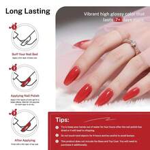 OpenLive 16.5ml Red Nail Polish Large Volume Quick Drying Nail Polish, Fast Drying And Long Lasting Color Nail Art DIY Home Manicure Gift For Women - MàuH - Xem 6