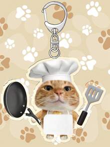 1pc Cute Cat Keychain Pendant/Gift For Couples And Fans/Car Key Chain/Bag Charm - Multicolor - View 10