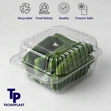 50-Pack Clear Plastic Food Containers Clamshell Take Out Containers Disposable To Go Clam Shell Food Containers 5 X 5 Inch For Dessert Containers, Snacks, And Meals,5inchx5inch-50Count - 5吋x5吋-50個裝 - 查看 7