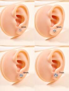 1 par de pendientes de oreja de acero inoxidable, joyas de piercing de oreja falso, aretes falsos de clip para mujeres y hombres, anillos de nariz falsos de 4/5/6/7 mm, anillos de nariz falsos negros para mujeres y hombres, joyas de anillos de nariz sin perforación, aretes de cartílago y hélix