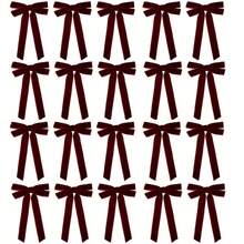 5/10 szt. kokardki świąteczne, aksamitna kokarda na choinkę - świąteczne kokardy wstążkowe, odpowiednie do wieńców świątecznych, dekoracji świątecznych, artykułów na świąteczne przyjęcia, artykułów do pakowania prezentów, wstążek do pakowania prezentów świątecznych, ozdób choinkowych