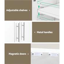 Artiss 2 Door Buffet Sideboard Cupboard Cabinet Pantry White - White - View 6