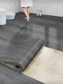 1roll Peel And Stick Vinyl Flooring Roll 17.72"X 118.11", Self Adhesive Vinyl Wood Flooring Planks Floor Tiles Stickers Waterproof For Bathroom Living Room Bedroom Kitchen RV Easy DIY Floor Coverings, Light Wood, Minimalist Home Decor - Multicolor - View 1