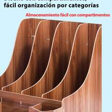 Caja organizadora de escritorio, estante organizador, carpetas organizadoras, estantería de escritorio, organizador mágico, suministros de oficina, caja organizadora para escritorio - marrón café - Ver 10