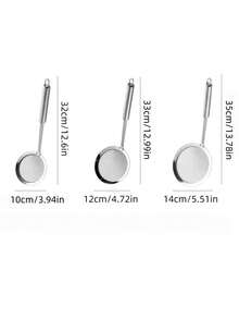1pc Stainless Steel Mesh Strainer With Handle, Silver Colander Spoon For Kitchen