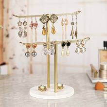 2-Tier Jewelry Organizer Rack, Holds Rings, Necklaces, Bracelets, Headbands, Watches, Glasses, Displays Accessories. Multi-Functional Storage Rack For Headbands, Jewelry, Rings, Necklaces, Watches, Bracelets, Ideal For Bedroom, Dorm, Women's Accessories - Multicolor - View 2