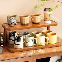 Multi-Layer Desktop Cup Holder & Storage Rack, Simple Design Coffee/Tea Cup Organizer Shelf For Tabletop, Holds Mugs, Toys, Decor