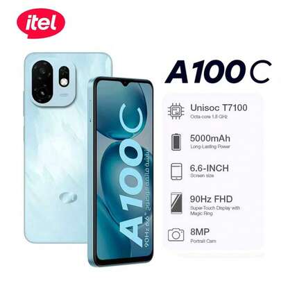 itel A100C Dual SIM 4G Android 15 Smartphone,5000mAh Battery,Type-C Charging, 8MP Camera,Fingerprint Unlocking