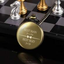 - Reloj de bolsillo grabado para hombre, regalo de propuesta de boda, regalo para el mejor hombre para un da, relojes de bolsillo para hombres, bronce - inicial - Ver 5