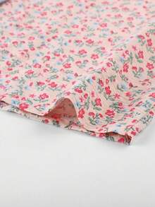 2pcs Women Pajama Set, Floral Print Short Sleeve Top And Long Pants, Vintage Palace Style Minimalist Fashion, Suitable For Spring, Summer And Autumn - Multicolor - View 8