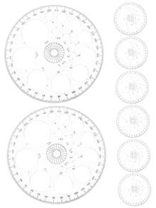 1pc Full Circle Colorful Protractor, Round Shaped Template Ruler, Essential For Handicrafts, 360 Degree Rotatable With Circle And Angle Scales, Suitable For Drawing, Sewing, Office And Study Supplies, Colorful Protractor Special Edition, 4.55 Inch Diameter, Ideal For Handicrafts, Sewing And Design Projects, Sewing Ruler,Rulers - Clear - View 7